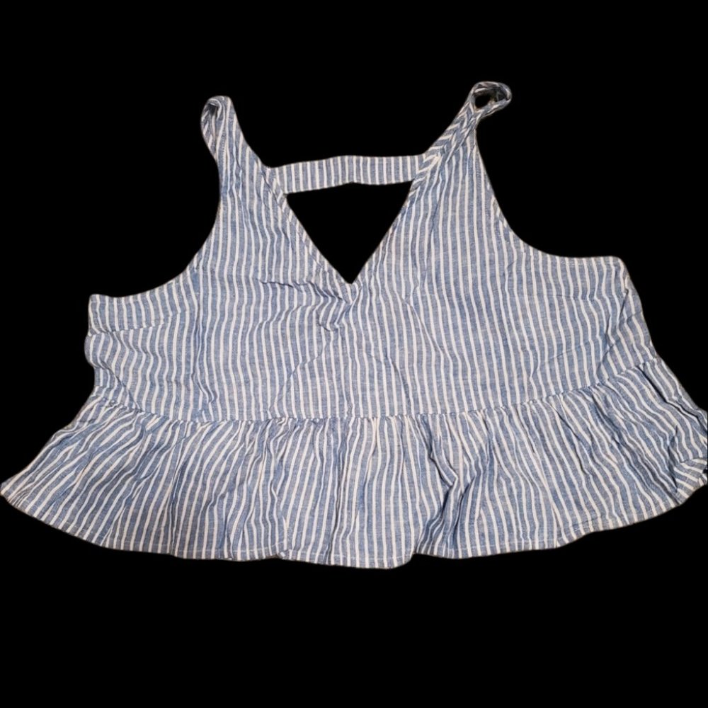 Abound blue and white striped XXL crop top